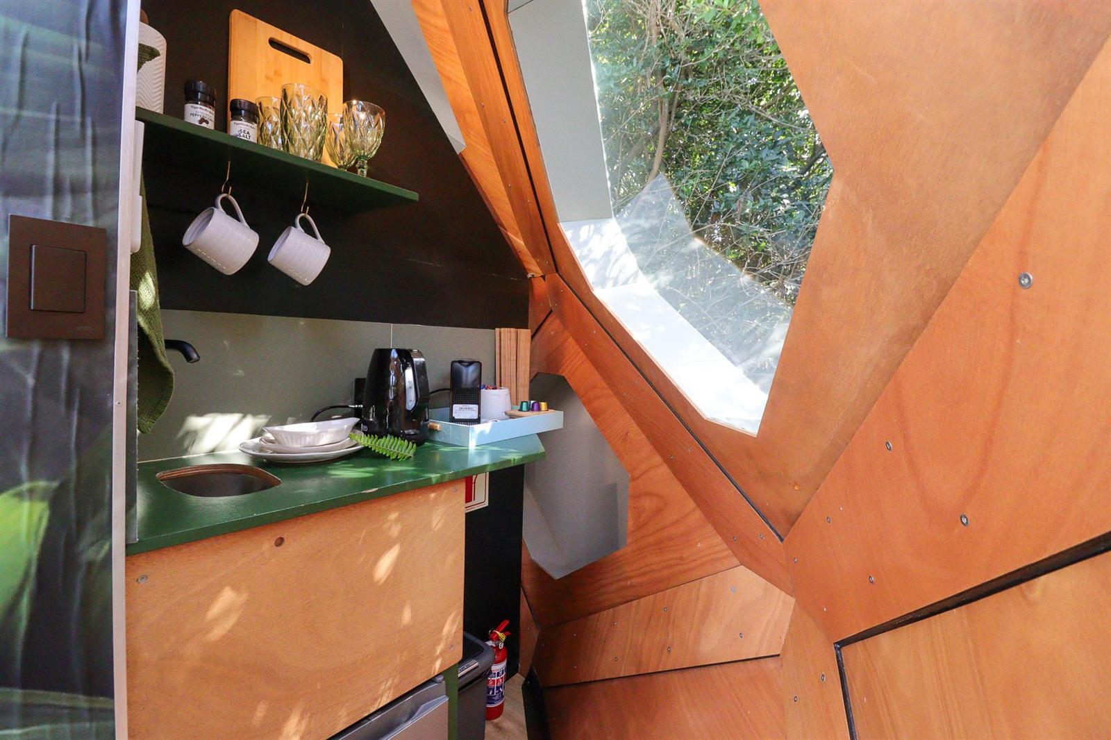 Kitchenette inside the dome